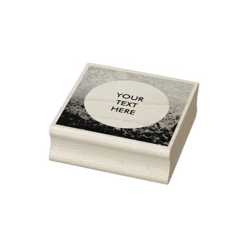 Round in Square Frame splatter 6  your Text Rubber Stamp