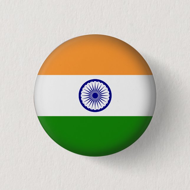 Round India Pinback Button (Front)