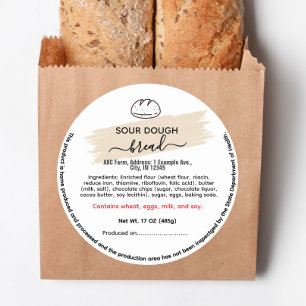 Round Indiana bread cottage food law labels