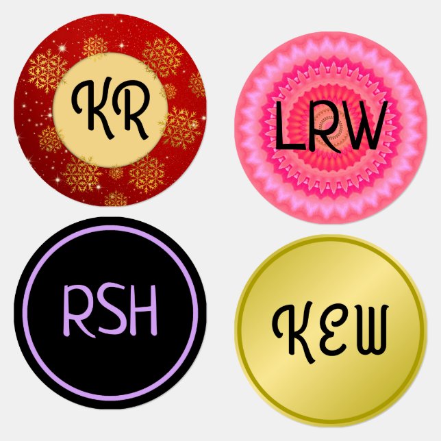 Round Iron On Clothing Labels with Initials (Group)