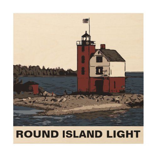 ROUND ISLAND LIGHT WOOD WALL ART