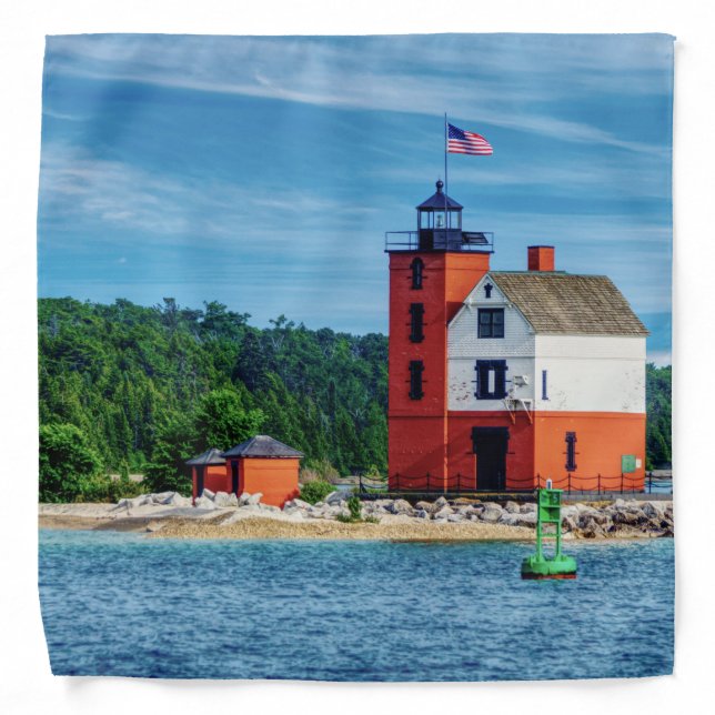 Round Island Lighthouse Bandana (Front)