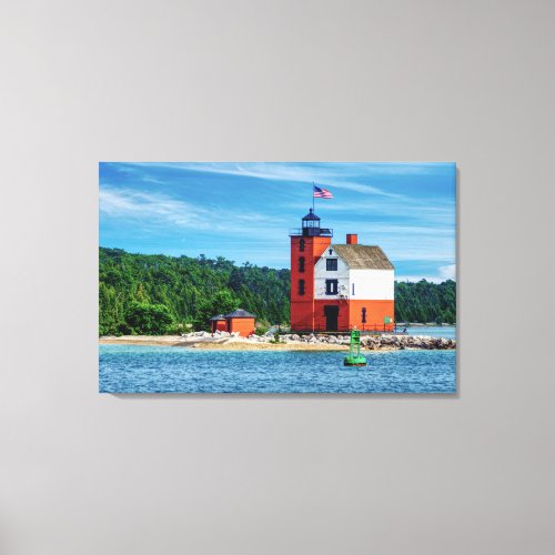 Round Island Lighthouse Canvas Print
