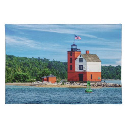 Round Island Lighthouse Cloth Placemat