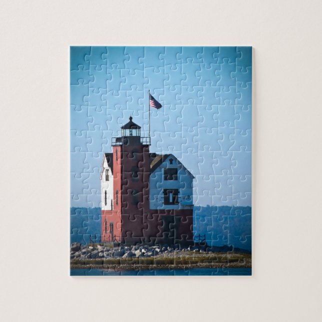 Round Island Lighthouse Jigsaw Puzzle (Vertical)