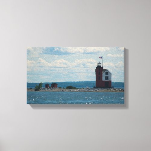 Round Island Lighthouse Mackinac Island Michigan Canvas Print