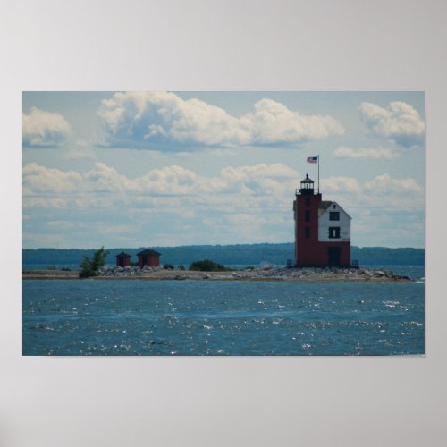 Round Island Lighthouse Mackinac Island Michigan Poster