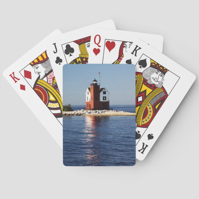 Round Island Lighthouse Mackinac Island Poker Cards (Back)
