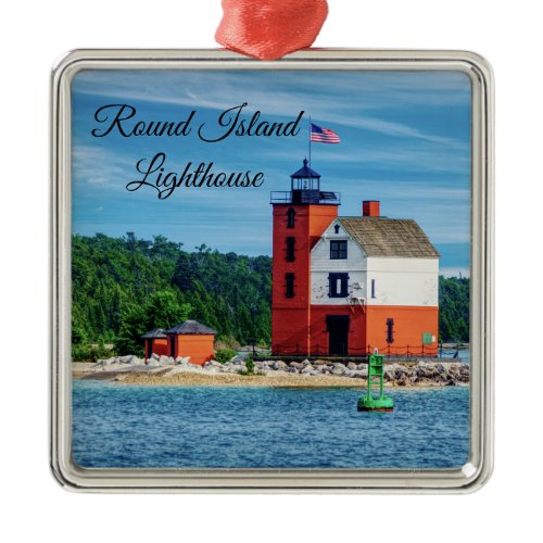 Round Island Lighthouse Metal Ornament