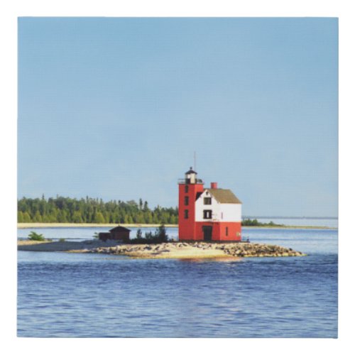 Round Island Lighthouse on Canvas