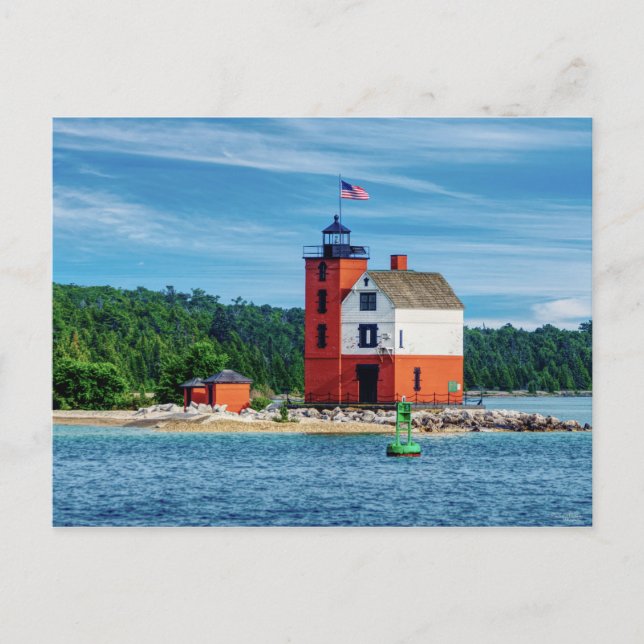 Round Island Lighthouse Postcard (Front)