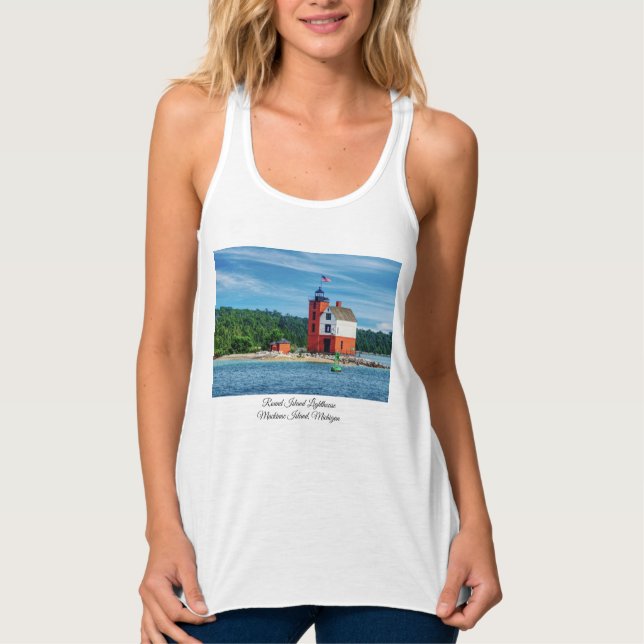 Round Island Lighthouse Tank Top (Front)
