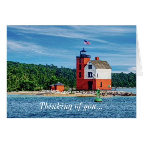 Round Island Lighthouse Thinking of you Notecard