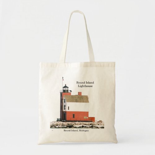 Round Island Lighthouse tote bag