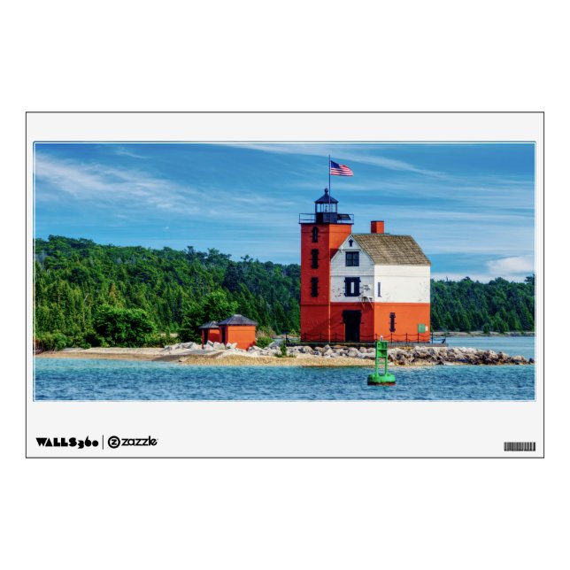 Round Island Lighthouse Wall Decal (Front)