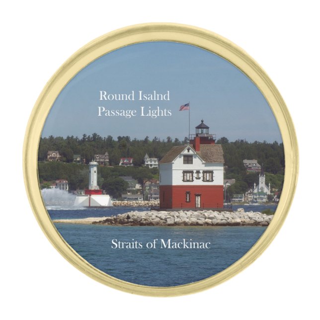 Round Island Passage Lights lapel pin (Front)