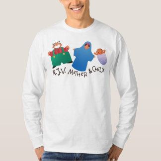 "Round John Virgin," Mother, & Child, Xmas Shirt