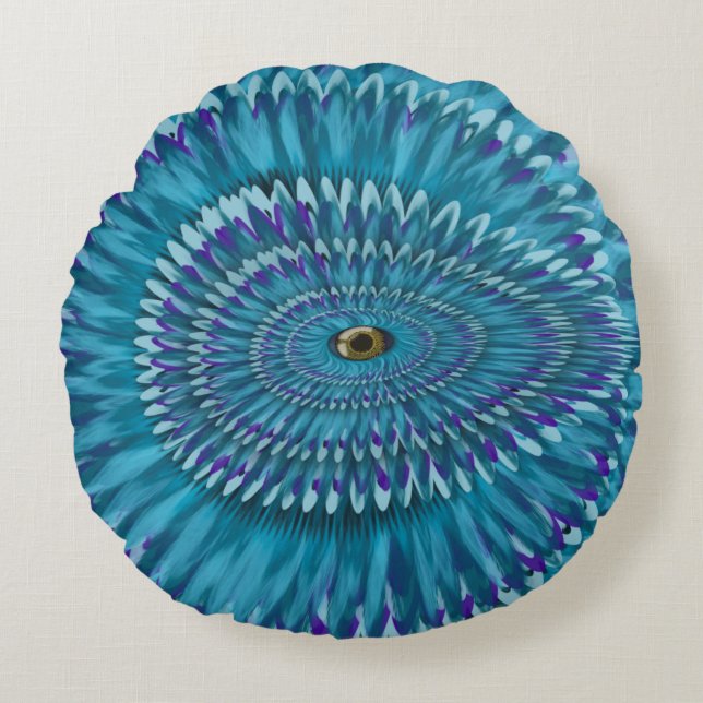 Round Jurassic EYE SEE YOU doodle  Pillow (Front)