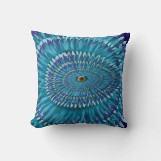 Round Jurassic EYE SEE YOU doodle Throw Pillow
