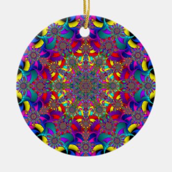 Round Kaleidoscope Ornament by charlynsun at Zazzle