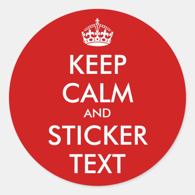Round KeepCalm Stickers | Personalizable (Front)
