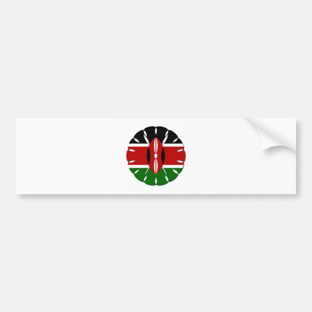 Round Kenyan Motif: A National Symbol Bumper Sticker (Front)