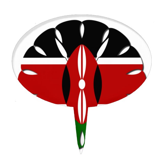 Round Kenyan Motif: A National Symbol Cake Topper (Front)