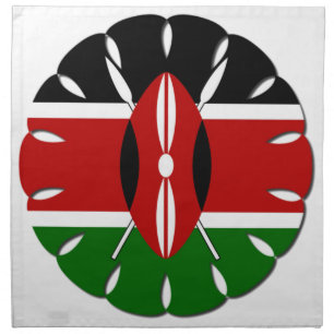 Round Kenyan Motif: A National Symbol Cloth Napkin
