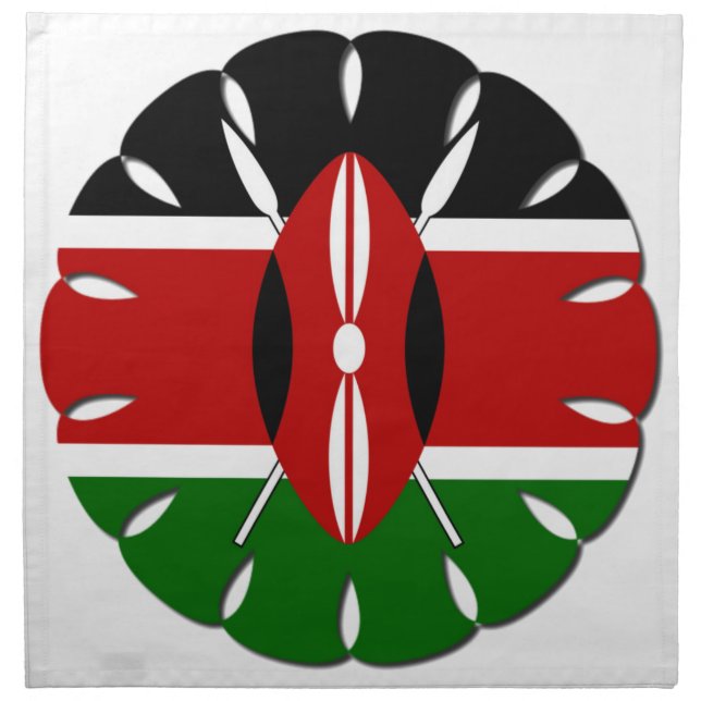 Round Kenyan Motif: A National Symbol Cloth Napkin (Front)
