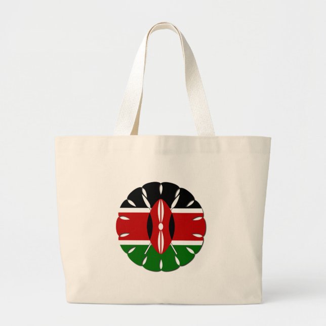 Round Kenyan Motif: A National Symbol Large Tote Bag (Front)