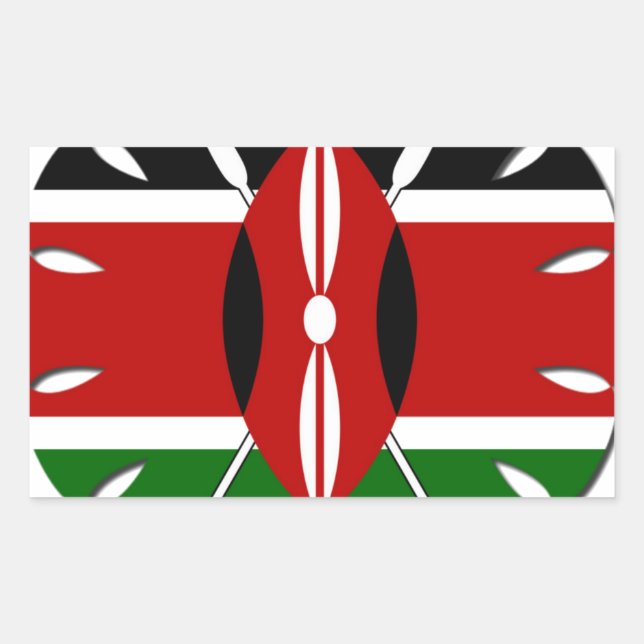 Round Kenyan Motif: A National Symbol Rectangular Sticker (Front)