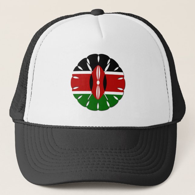Round Kenyan Motif: A National Symbol Trucker Hat (Front)
