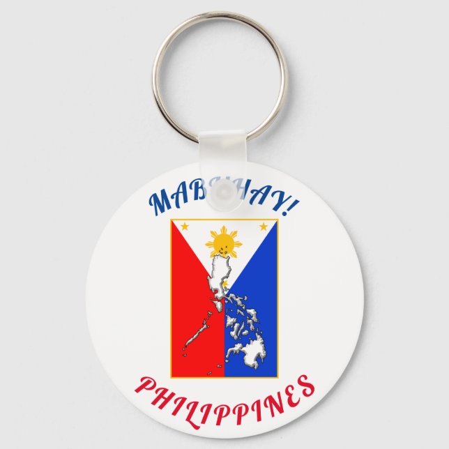 Round key chain with Philippine Flag and Map (Front)