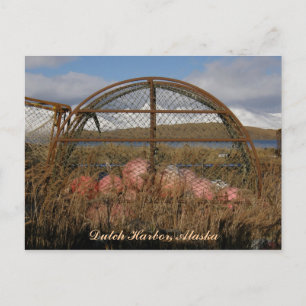 Round King Crab Crabpot, Dutch Harbor, Alaska Postcard