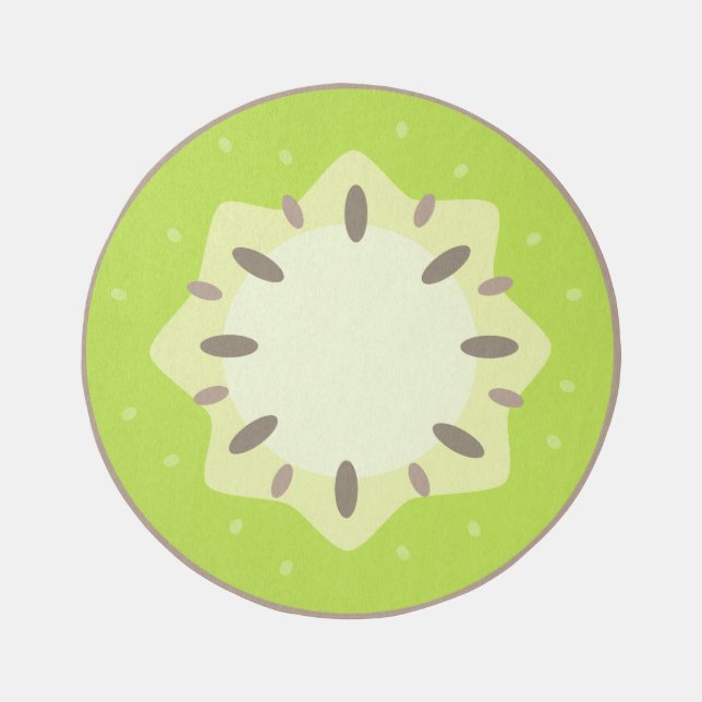 Round Kiwi Rug - Circular Carpet Area Rug Circle (Front)
