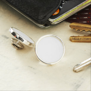 Round Lapel Pin, Silver Plated Pin