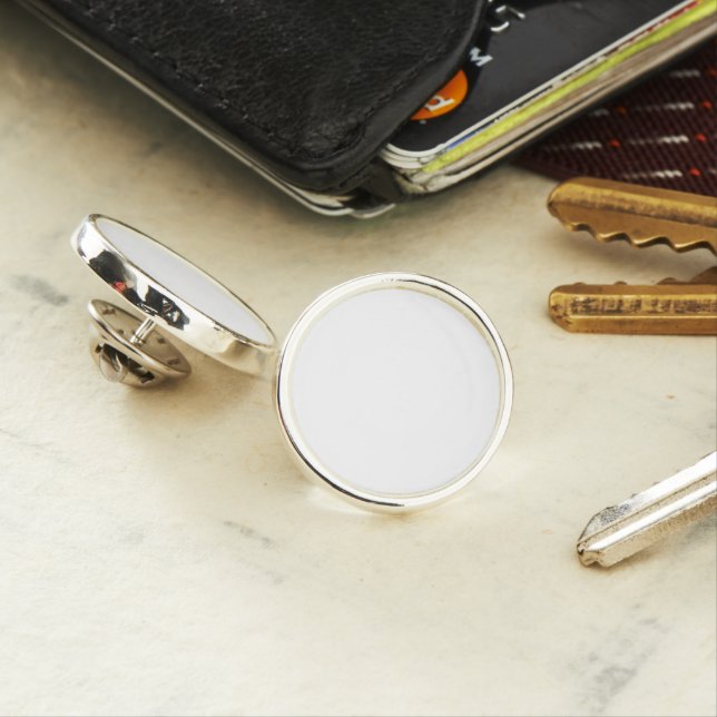 Round Lapel Pin, Silver Plated Pin (In Situ)