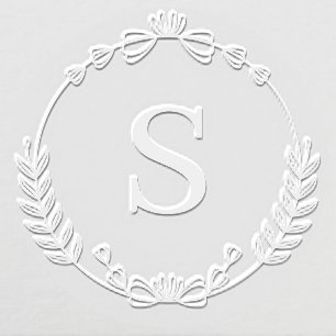 Round Leaves Wreath Monogram Embosser