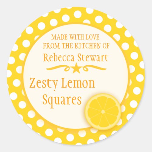 Round lemon cookie exchange baking gift stickers