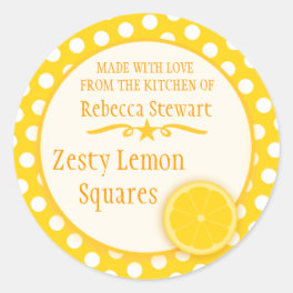 Round lemon cookie exchange baking gift stickers