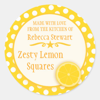 Round lemon cookie exchange baking gift stickers