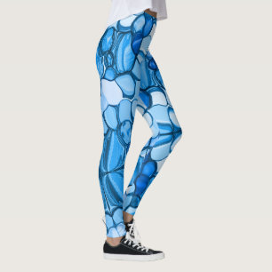 Round like stones in shades of clear blue leggings