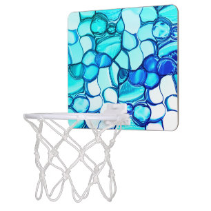 Round like stones in shades similar to aquamarine mini basketball hoop