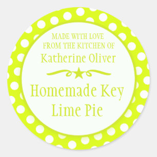 Round lime cookie exchange baking gift stickers