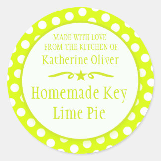 Round lime cookie exchange baking gift stickers