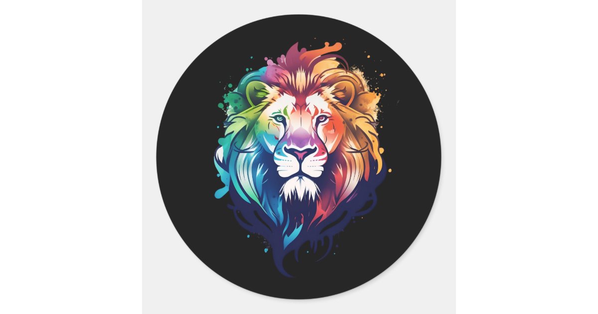 Round Lion sticker | Zazzle