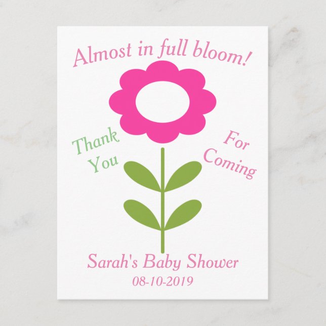 Round Lip Balm Floral Baby Shower Favor Enclosure Card (Front)