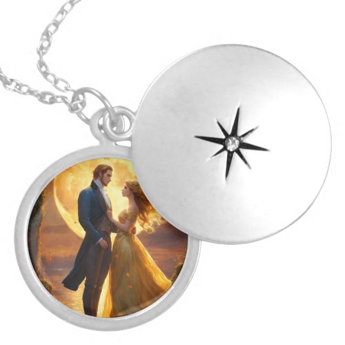 Round Locket Silver Plated for couples goal Locket Necklace