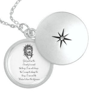 Round Locket with "The Serenity Prayer"