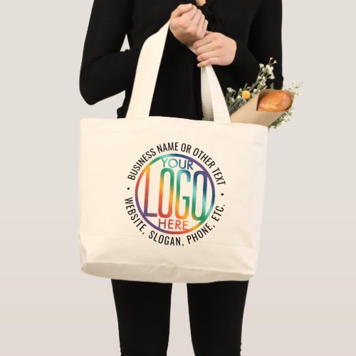 Round Logo Company Branded Business Promotional Large Tote Bag